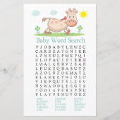 Giraffe Baby Shower Word Search Game (Vorderseite)