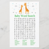 Giraffe Baby Shower Word Search Game (Vorderseite)