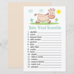 Giraffe Baby Wortverdrehspiel