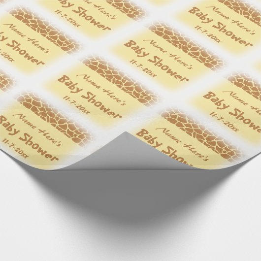 Giraffe Babydusche Geschenkpapier (Ecke)