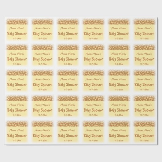 Giraffe Babydusche Geschenkpapier (Flach)