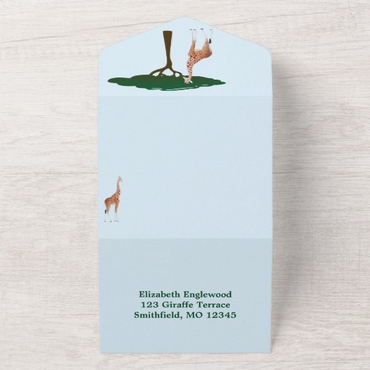 Giraffe Babydusche mit UAWG All In One Einladung (Außenbereich)