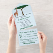 Giraffe Babydusche mit UAWG All In One Einladung (Abreißen)