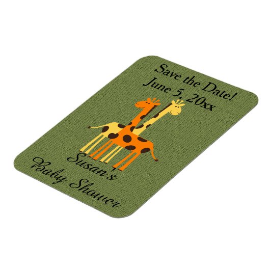 Giraffe Babydusche speichert die Datumsmagnete Magnet (Linke Seite)