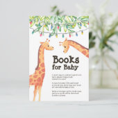 Giraffe Babyduschenbuchanfrage Einladung (Stehend Vorderseite)