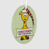 Giraffe Baby's 1. Weihnachten Ornament (Vorderseite)