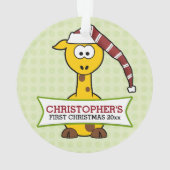 Giraffe Baby's 1. Weihnachten Ornament (Rückseite)