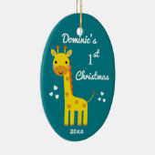 Giraffe Baby's erstes Weihnachtsgeschenk Keramik Ornament (Rechts)