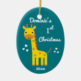 Giraffe Baby's erstes Weihnachtsgeschenk Keramik Ornament