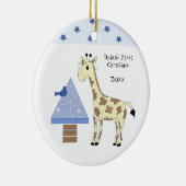 Giraffe Baby's First Christmas Keramik Ornament (Rechts)