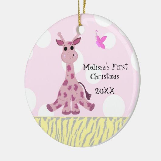 Giraffe Baby's First Christmas Keramik Ornament (Links)