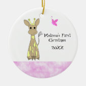 Giraffe Baby's First Christmas Keramikornament (Vorne)