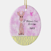 Giraffe Baby's First Christmas Keramikornament (Rechts)