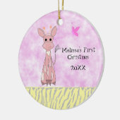 Giraffe Baby's First Christmas Keramikornament (Links)