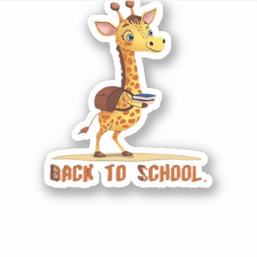 Giraffe Back To School Classic T-Shirt Aufkleber (Vorderseite)