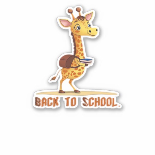 Giraffe Back To School Classic T-Shirt Aufkleber (Vorderseite)