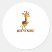 Giraffe Back To School Classic T-Shirt Runder Aufkleber (Vorderseite)