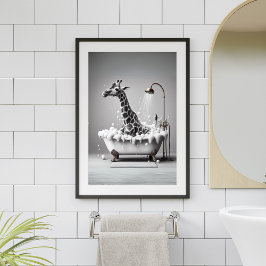 Giraffe Badewanne im Tub Badezimmer Wand an Wand K Poster