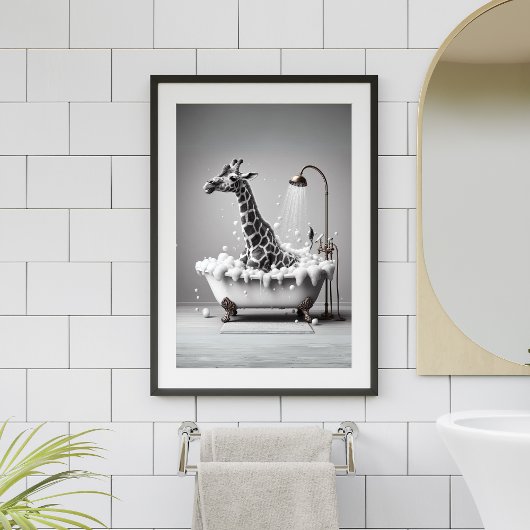 Giraffe Badewanne im Tub Badezimmer Wand an Wand K Poster