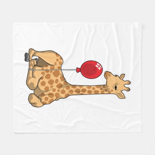 Giraffe Balloon Fleecedecke (Vorderseite (Horizontal))
