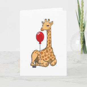Giraffe Balloon Karte