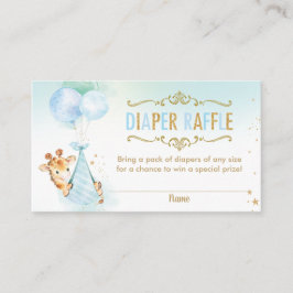 Giraffe Balloons Baby Duwer Diaper Raffle Ticket Begleitkarte