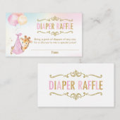 Giraffe Balloons Baby Duwer Diaper Raffle Ticket Begleitkarte (Vorne/Hinten)