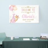 Giraffe Balloons Girl Baby Dusche Begrüßungsgrinse Banner (Messeveranstaltung)