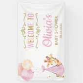 Giraffe Balloons Girl Baby Dusche Begrüßungsgrinse Banner (Vertikal)