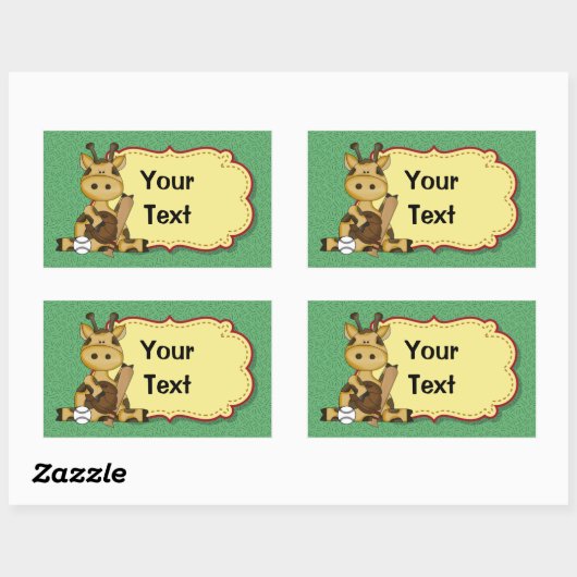 Giraffe Baseball Sticker (Blatt)