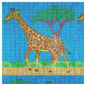 Giraffe - Baumwoll-Twill-Stoff Stoff (Nahaufnahme)