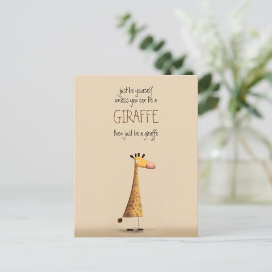 Giraffe - Be yourself Postkarte (Stehend Vorderseite)