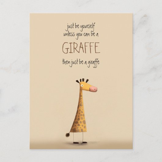 Giraffe - Be yourself Postkarte (Vorderseite)
