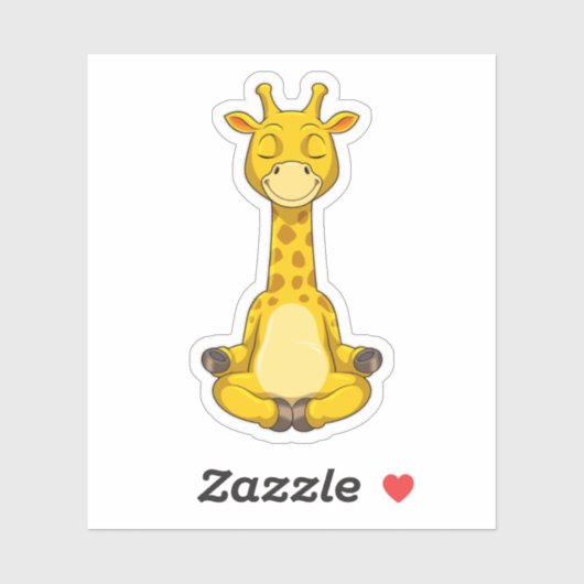 Giraffe bei der Yoga-Meditation Aufkleber (Blatt)