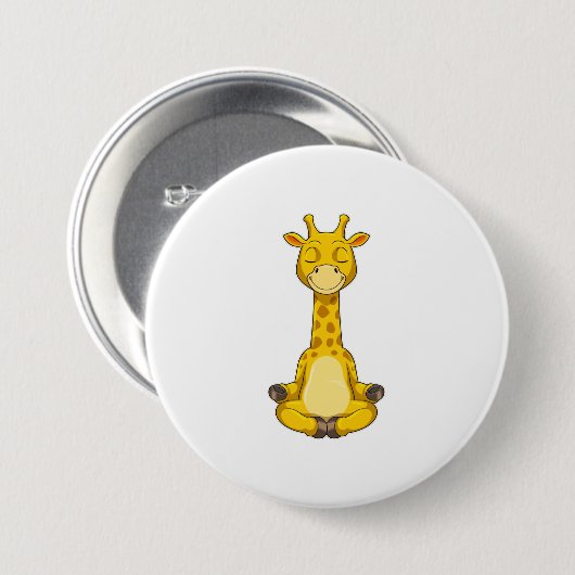 Giraffe bei der Yoga-Meditation Button (Vorne & Hinten)