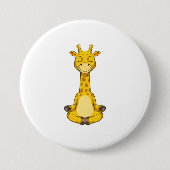 Giraffe bei der Yoga-Meditation Button (Vorderseite)