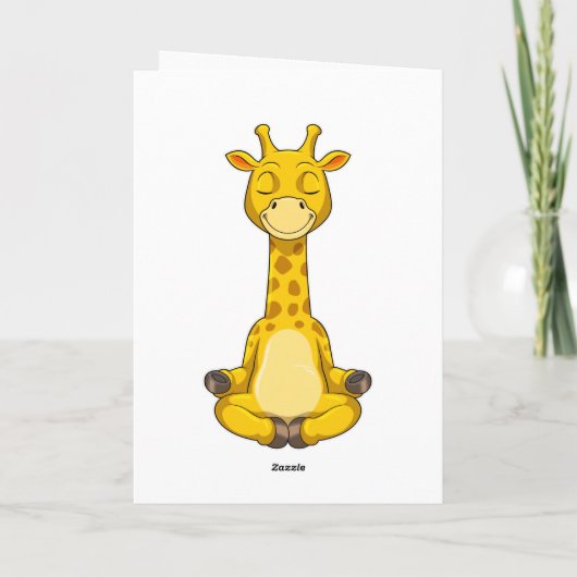 Giraffe bei der Yoga-Meditation Karte (Rückseite)