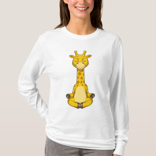 Giraffe bei der Yoga-Meditation T-Shirt (Vorderseite)