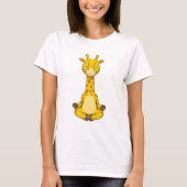 Giraffe bei der Yoga-Meditation T-Shirt (Vorderseite)
