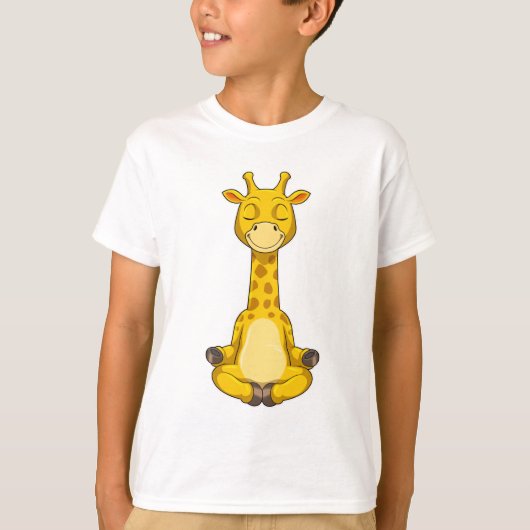 Giraffe bei der Yoga-Meditation T-Shirt (Vorderseite)