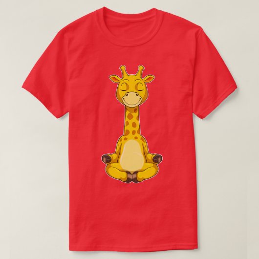 Giraffe bei der Yoga-Meditation T-Shirt (Design vorne)