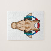 Giraffe bei Musik mit Headphone Puzzle (Horizontal)