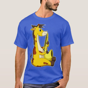 Giraffe bei Musik mit Saxophon T-Shirt