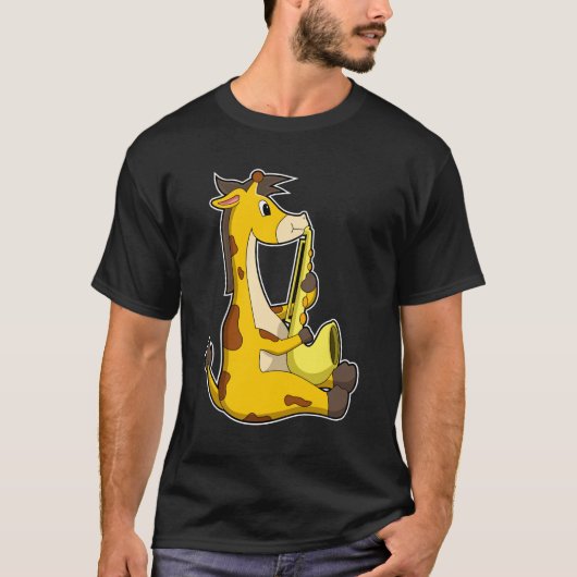 Giraffe bei Musik mit Saxophone.PNG T-Shirt (Vorderseite)
