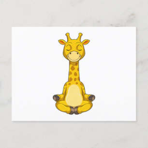 Giraffe bei Yoga-Meditation Postkarte