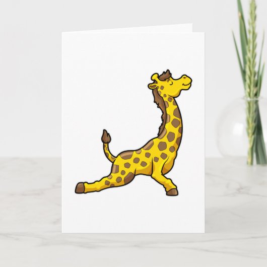 Giraffe bei Yoga Stretching Übungen Leg Karte (Vorderseite)