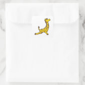 Giraffe bei Yoga Stretching Übungen Leg Quadratischer Aufkleber (Tasche)