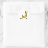 Giraffe bei Yoga Stretching Übungen Leg Runder Aufkleber (Tasche)