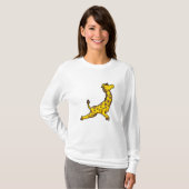 Giraffe bei Yoga Stretching Übungen Leg T-Shirt (Vorne ganz)