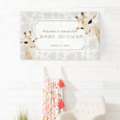 Giraffe Beige Watercolor Baby Dusche Begrüßungszei Banner (Insitu)